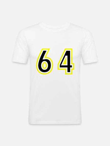 64 Number College - Men's Slim Fit T-Shirt - white