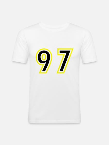 97 Number College - Men's Slim Fit T-Shirt - white
