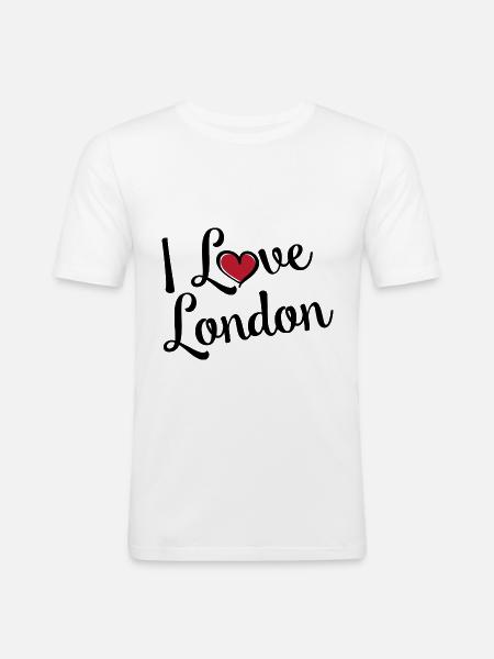 J’aime Londres - T-shirt près du corps Homme - blanc