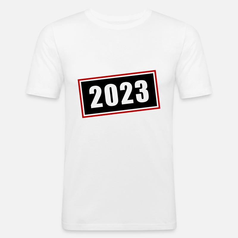 2023 Symbol - Männer Slim Fit T-Shirt - Weiß