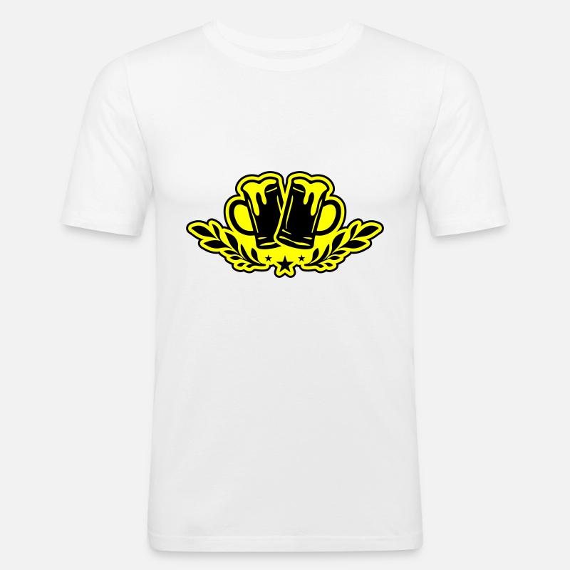 Bierglas Bierkrug Bier - Männer Slim Fit T-Shirt - Weiß