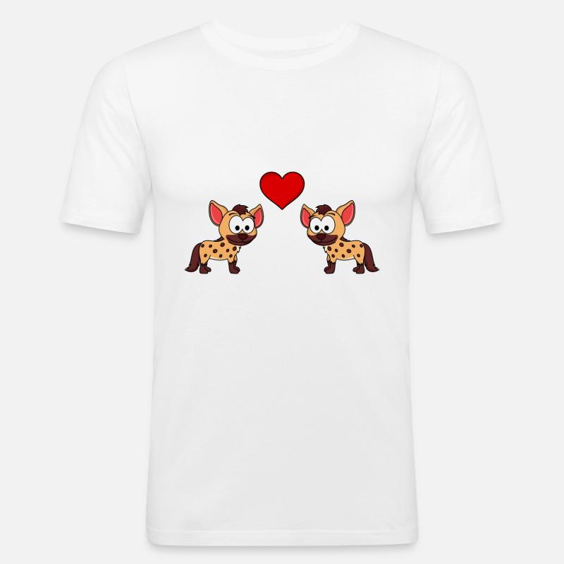 Hyäne Comic Paar liebe - Männer Slim Fit T-Shirt - Weiß