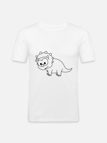 Dinosaur triceratops comic - Men's Slim Fit T-Shirt - white
