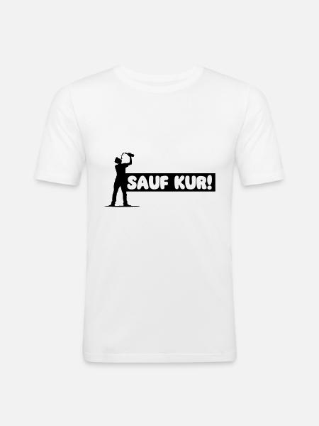 Sauf Kur Party - Men's Slim Fit T-Shirt - white