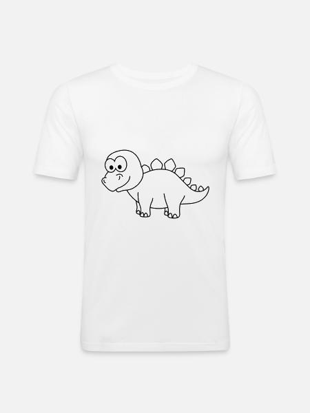Dinosaur stegosaurus Comic - Men's Slim Fit T-Shirt - white