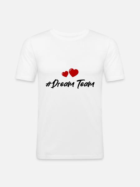 Dream Team Heart Love - Men's Slim Fit T-Shirt - white
