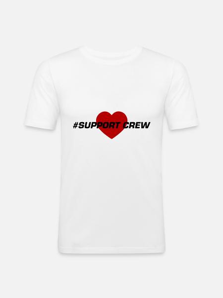 Support Crew Heart Love - Men's Slim Fit T-Shirt - white