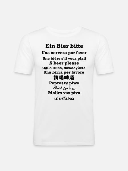 Order beer internationally - Men's Slim Fit T-Shirt - white