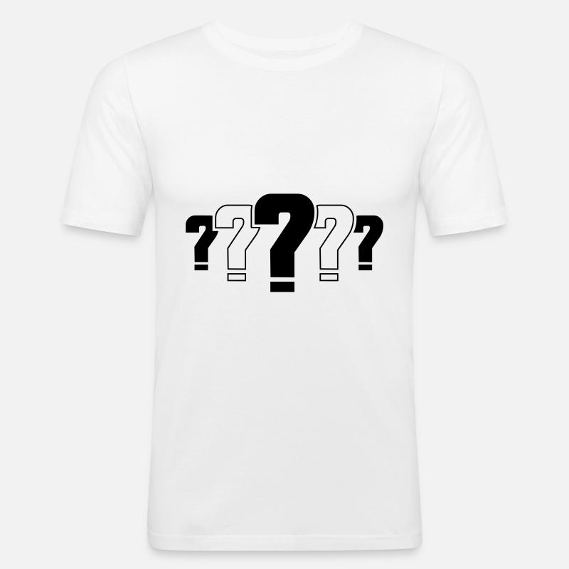 fragezeichen icon - Männer Slim Fit T-Shirt - Weiß