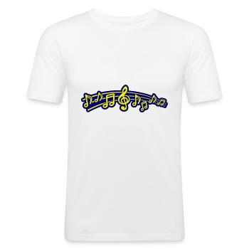 Musical Notes Symbol Music - Men's Slim Fit T-Shirt - white - Front - Nik (191cm)