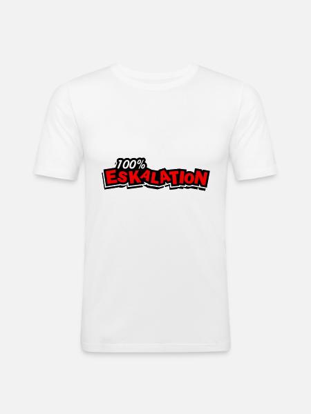 Eskalation 100% - Männer Slim Fit T-Shirt - Weiß