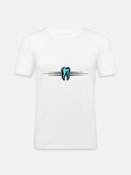 Tooth Icon Dentist - Men's Slim Fit T-Shirt - white