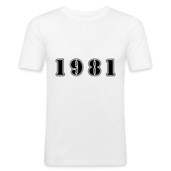 1981 Jahr Geburtstag - Männer Slim Fit T-Shirt - Weiß - Vorne - Nik (191cm)