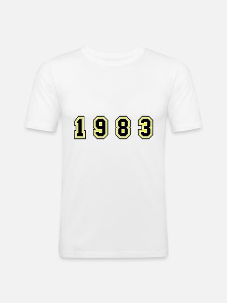 1983 Year Number - Men's Slim Fit T-Shirt - white