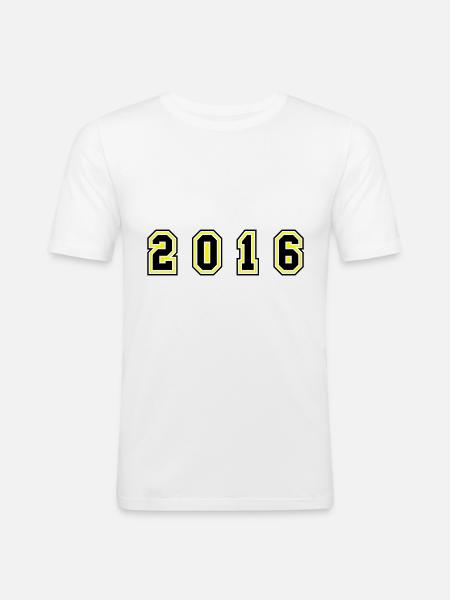 2016 Year Number - Men's Slim Fit T-Shirt - white