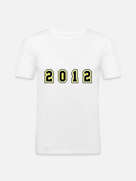 2012 Year Number - Men's Slim Fit T-Shirt - white