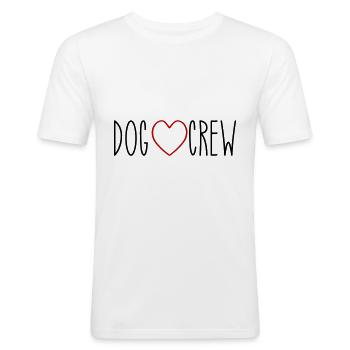 Dog Crew Herz - Männer Slim Fit T-Shirt - Weiß - Vorne - Nik (191cm)
