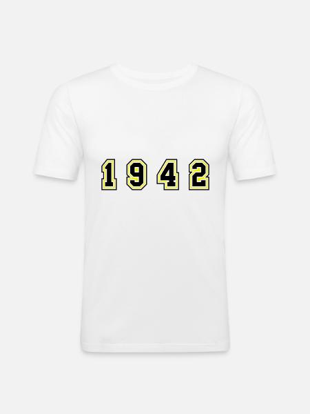 1942 Year Number - Men's Slim Fit T-Shirt - white
