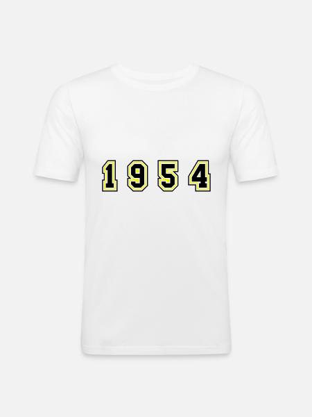 1954 Year Number - Men's Slim Fit T-Shirt - white