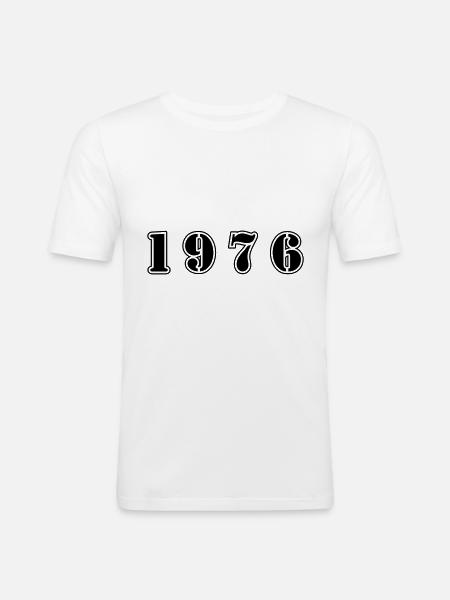 1976 anniversaire - T-shirt près du corps Homme - blanc