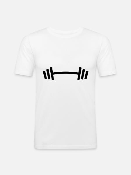 Dumbbell Weights Fitness - Men's Slim Fit T-Shirt - white