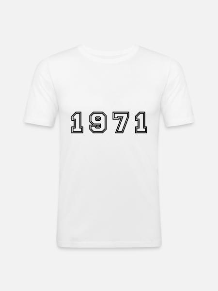 1971 Year Number - Men's Slim Fit T-Shirt - white
