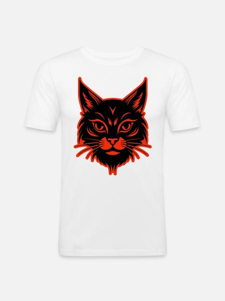 Cat Head - Men's Slim Fit T-Shirt - white