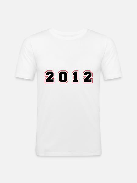 2012 Year Number - Men's Slim Fit T-Shirt - white
