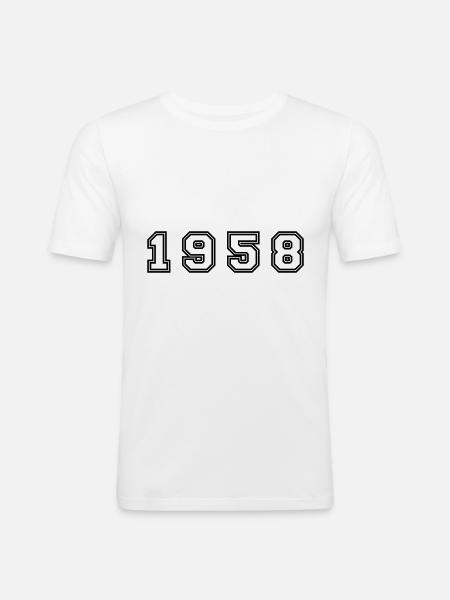 1958 Year Number - Men's Slim Fit T-Shirt - white