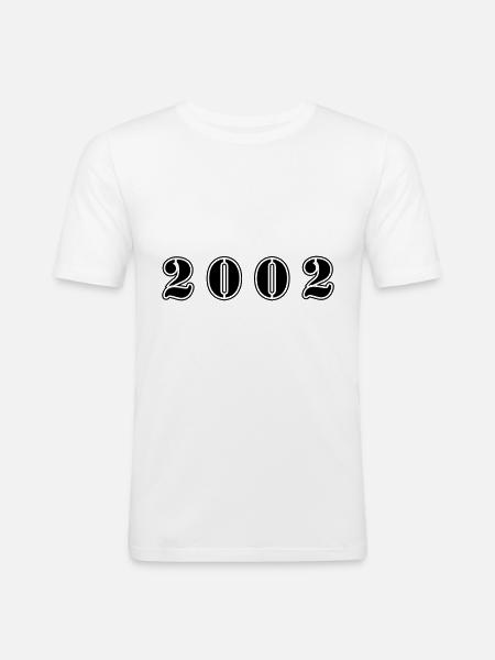 2002 year birthday - Men's Slim Fit T-Shirt - white
