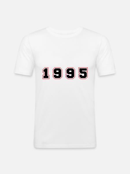 1995 Year Number - Men's Slim Fit T-Shirt - white