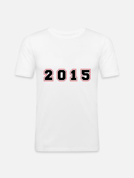 2015 Year Number - Men's Slim Fit T-Shirt - white