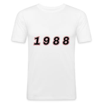 1988 Year Number - Men's Slim Fit T-Shirt - white - Front - Nik (191cm)