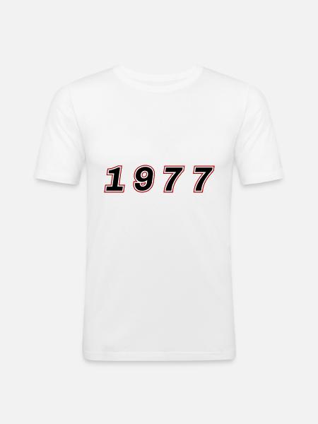 1977 Year Number - Men's Slim Fit T-Shirt - white