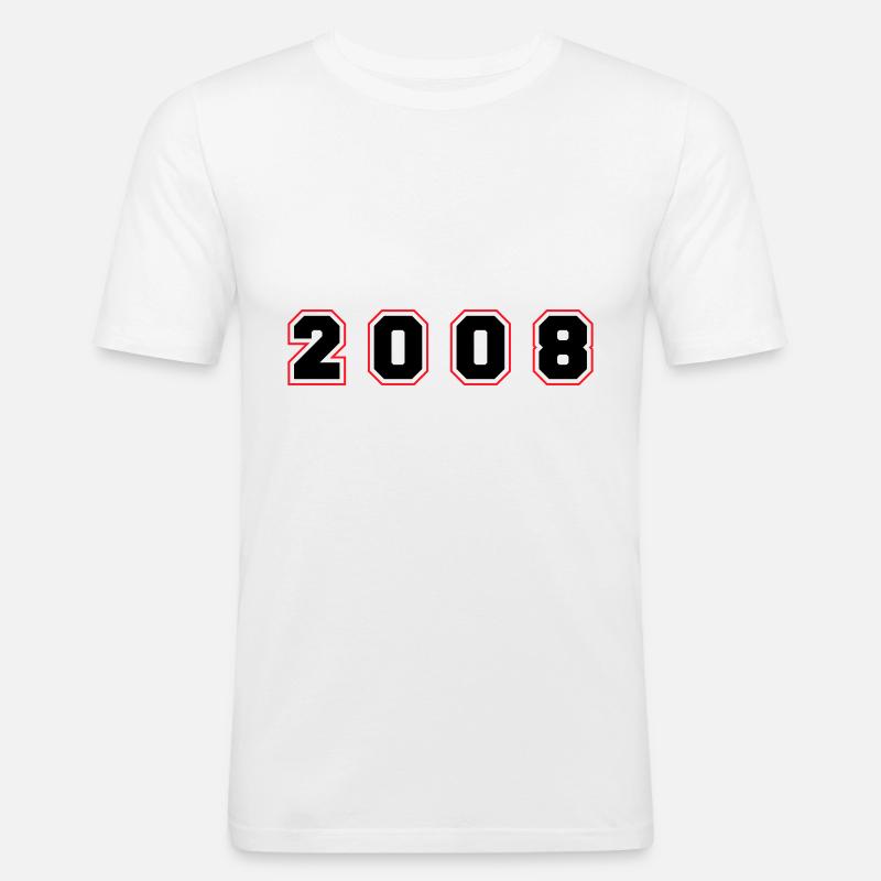 Numéro de l’année 2008 - T-shirt près du corps Homme - blanc