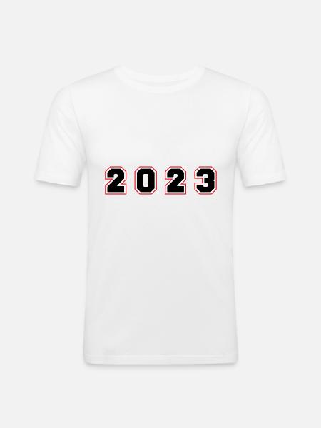 2023 year number - Men's Slim Fit T-Shirt - white