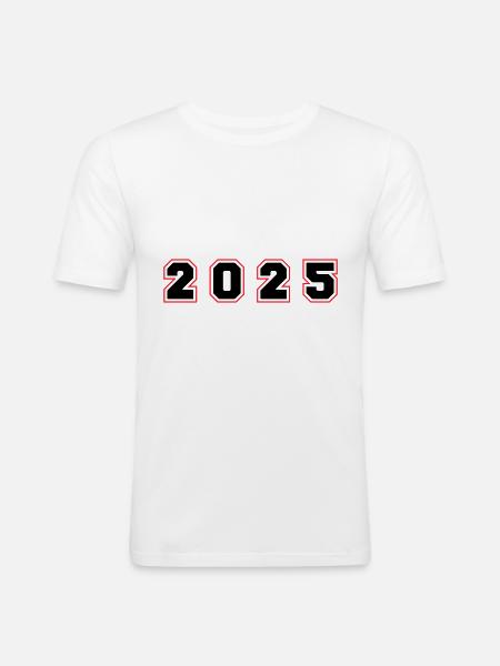 2025 Year Number - Men's Slim Fit T-Shirt - white