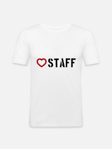 Staff Herz - Männer Slim Fit T-Shirt - Weiß
