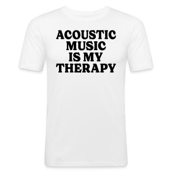 Musikertherapie Akustische Musik - Männer Slim Fit T-Shirt - Weiß - Vorne - Nik (191cm)