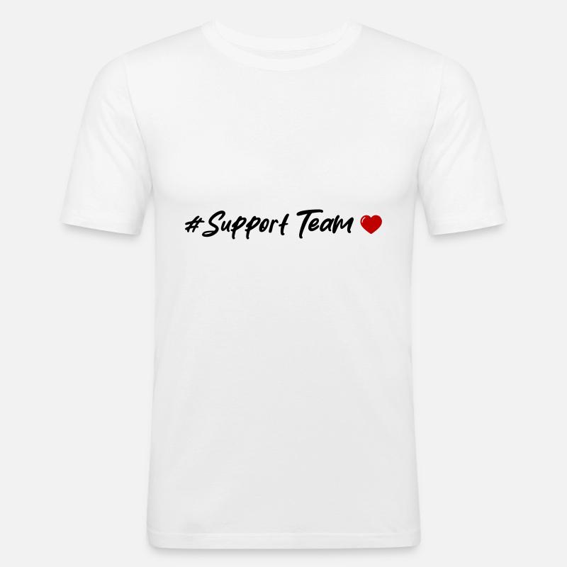 Support Team Herz - Männer Slim Fit T-Shirt - Weiß
