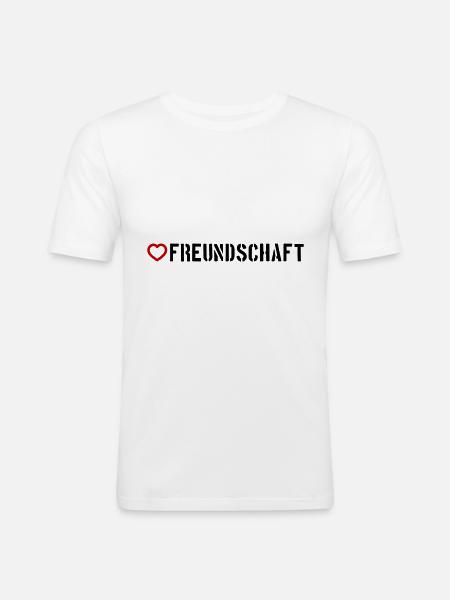 Friendship Heart - Men's Slim Fit T-Shirt - white