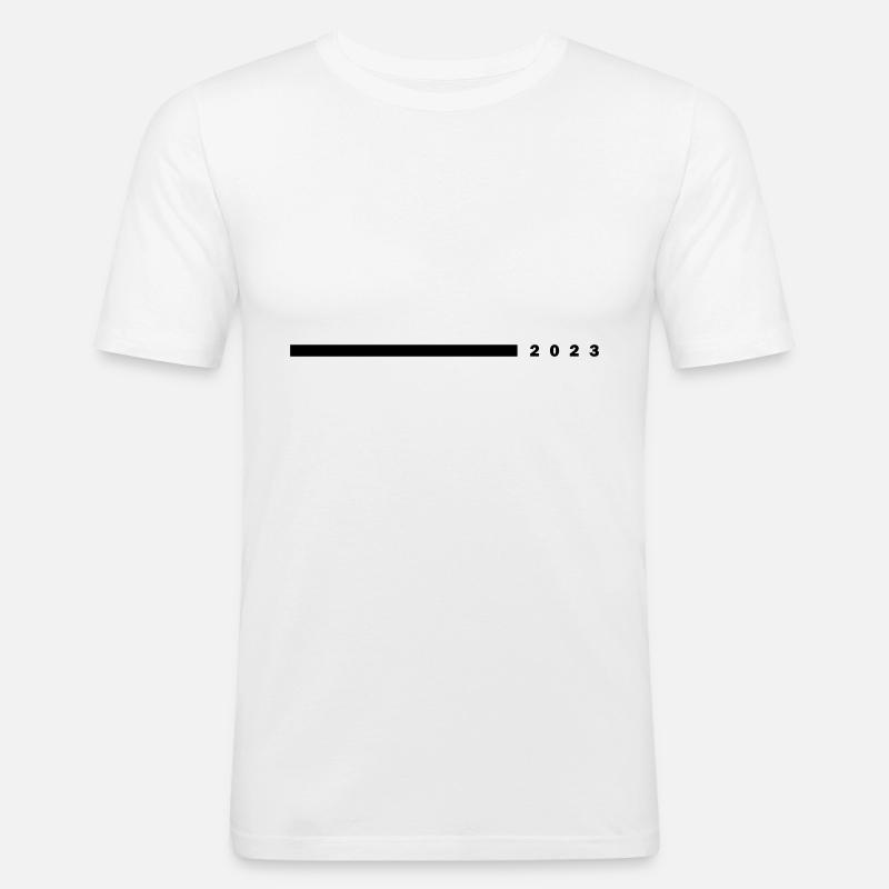 2023 Jahr - Männer Slim Fit T-Shirt - Weiß