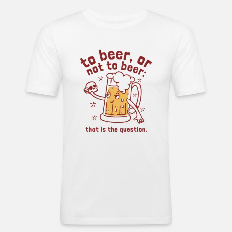 Bier oder nicht Bier - Männer Slim Fit T-Shirt - Weiß