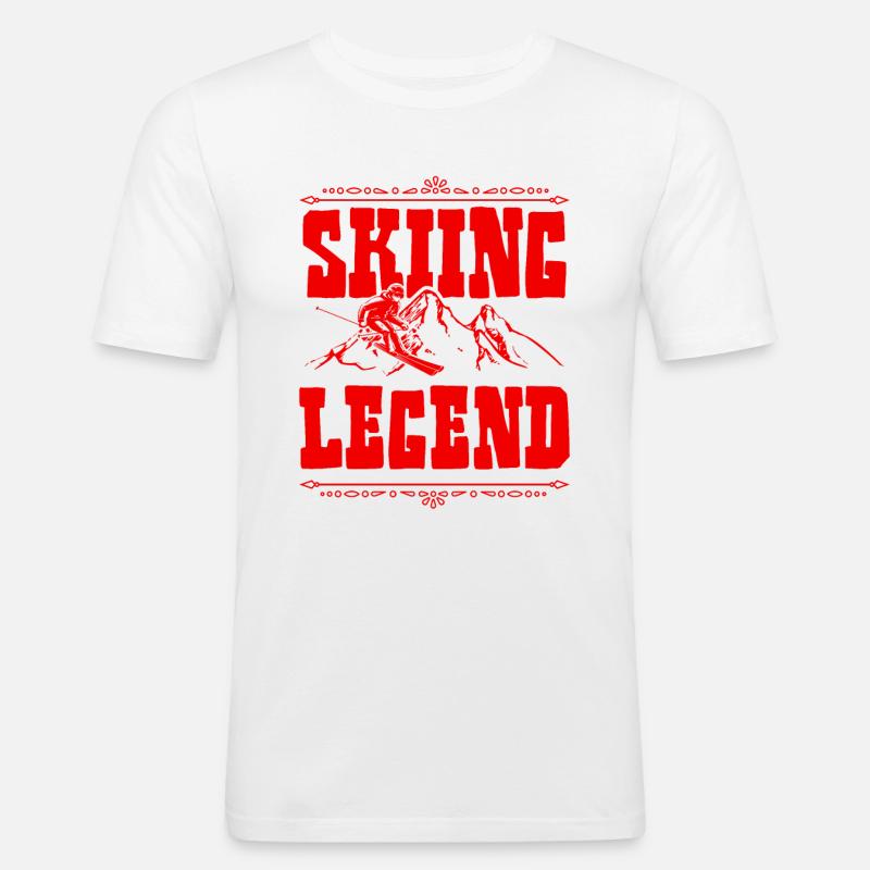 Ski Legend - Männer Slim Fit T-Shirt - Weiß