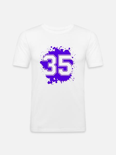 35 Number of blobs - Men's Slim Fit T-Shirt - white