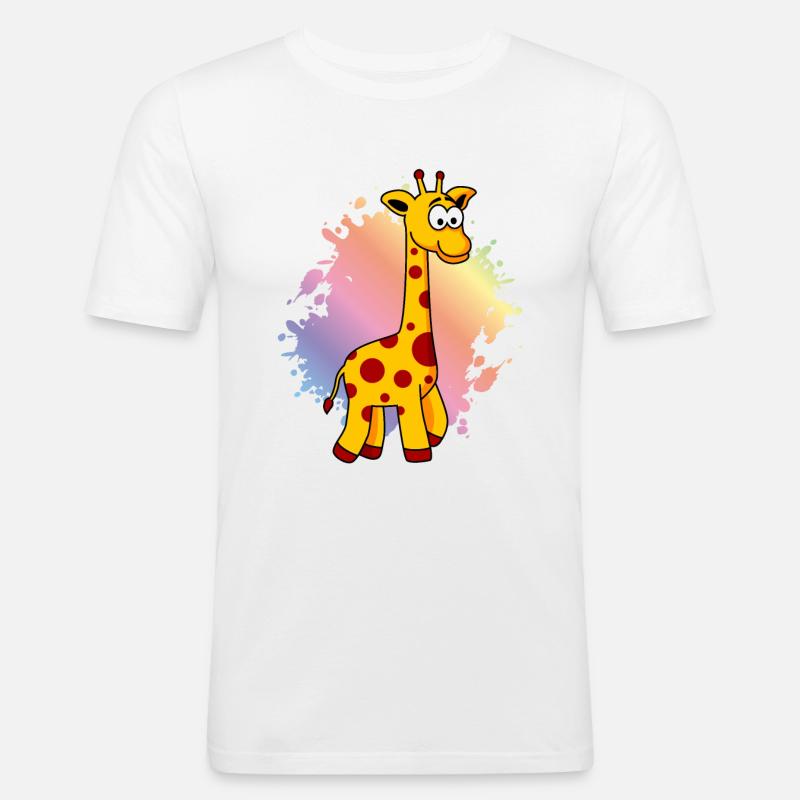 Giraffe Comic Tier - Männer Slim Fit T-Shirt - Weiß