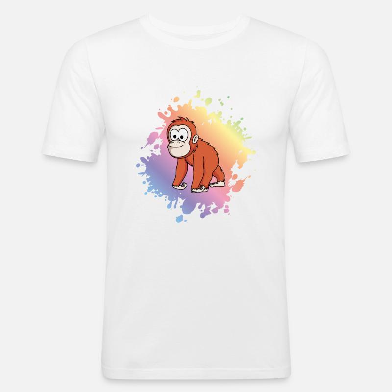Orangutan monkey comic - Men's Slim Fit T-Shirt - white