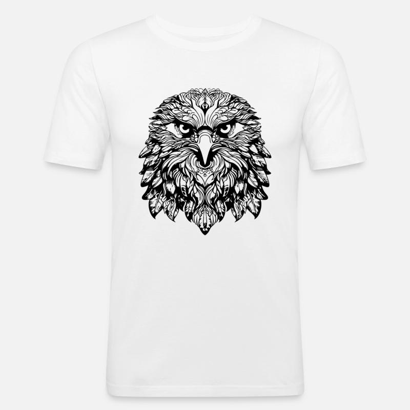 Adler Mandala Boho - Männer Slim Fit T-Shirt - Weiß