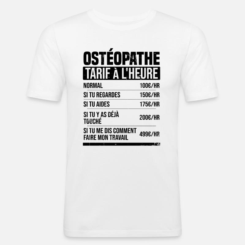 Osteopath Stundensatz Geschenkidee Humor - Männer Slim Fit T-Shirt - Weiß