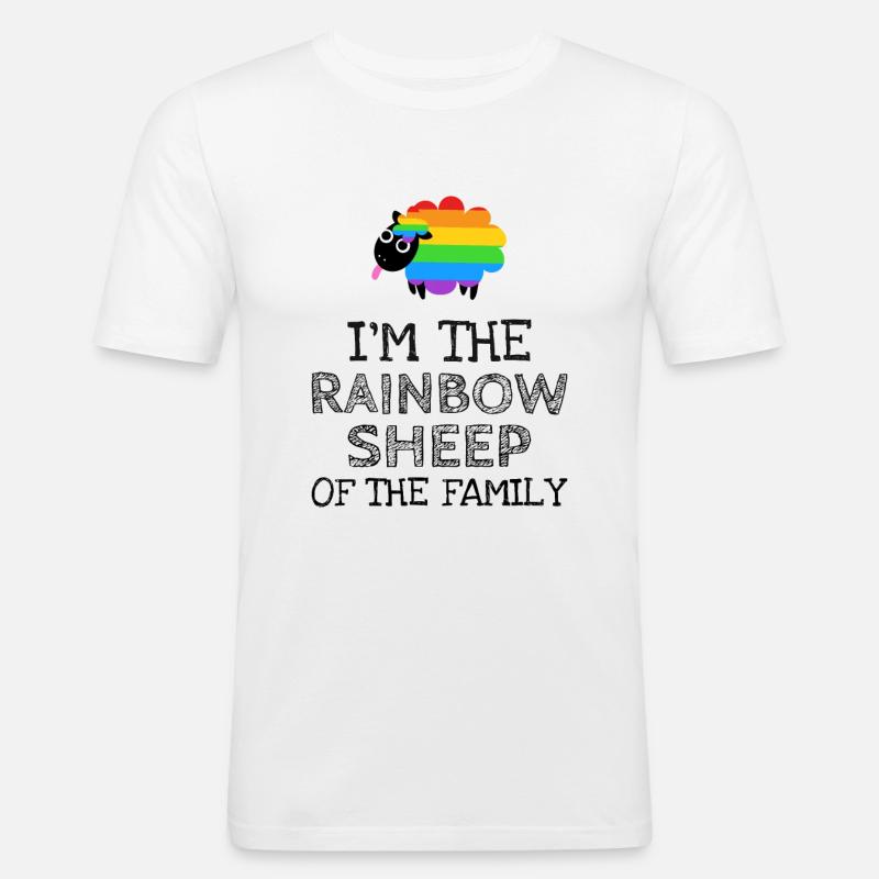 Ich bin das Regenbogen Schaf - Männer Slim Fit T-Shirt - Weiß